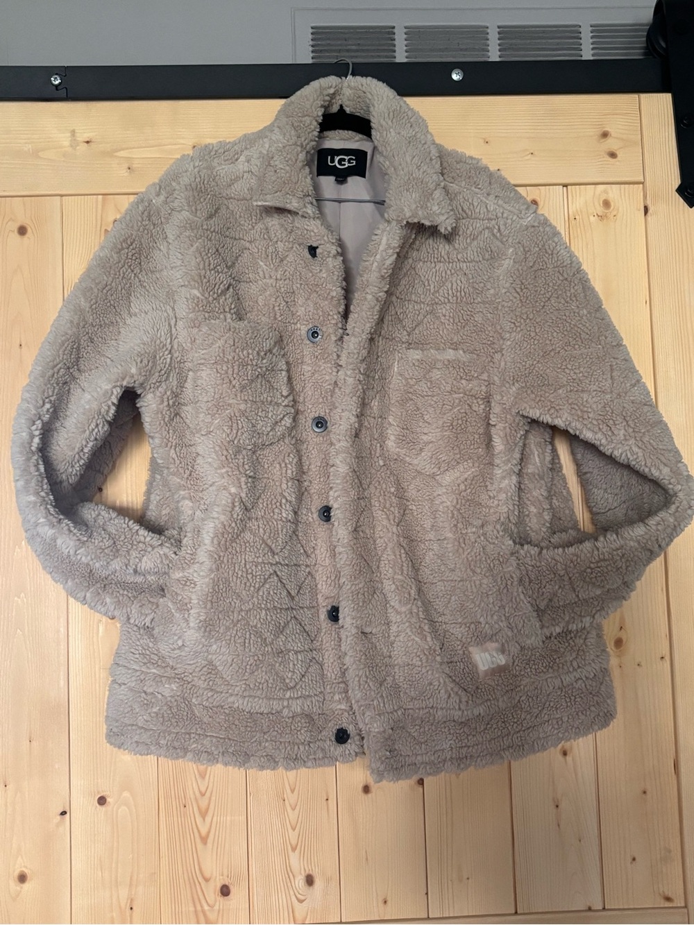 UGG men’s Taupe Teddy Sherpa Jacket